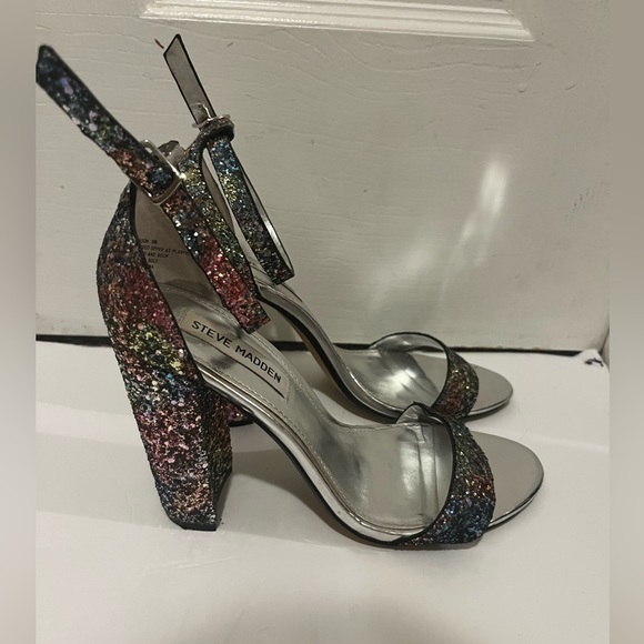Steve Madden Carrson Glitter Heels Size 8 - Picture 4 of 4